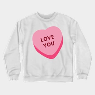 pink love you heart large Crewneck Sweatshirt